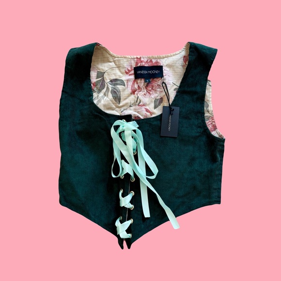 Vanessa Mooney Tops - 🍀BRAND NEW! Vanessa Mooney Teal Lace-Up Corset🍀